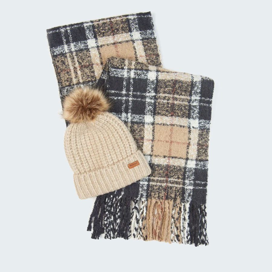 barbour scarf and gloves
