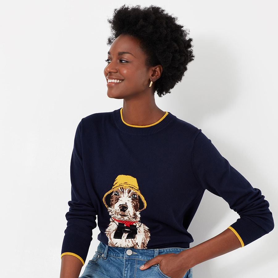 Tom Joule Mariella Navy Dog Jumper Sweaters Le Comptoir Irlandais