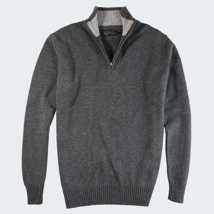 Pull Col Demi-Zip Gris Foncé Celtic Alliance