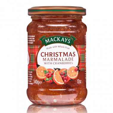 Orange & Cranberries Christmas Marmalade Mackays 340g 