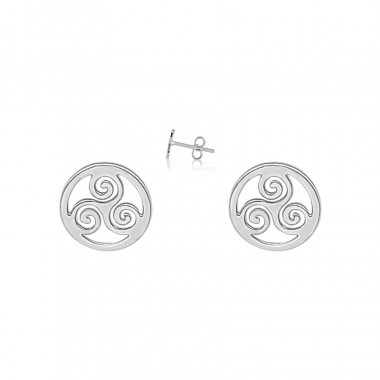 Boucles d'Oreilles Bouton Triskell Keltiek