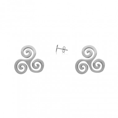 Keltiek Silver Triskelion Earrings