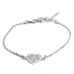 Keltiek Silver Triskel and Heart Bracelet