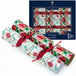 Party Crackers Mini Luxury Tartan x6 Tom Smith - Christmas Crackers
