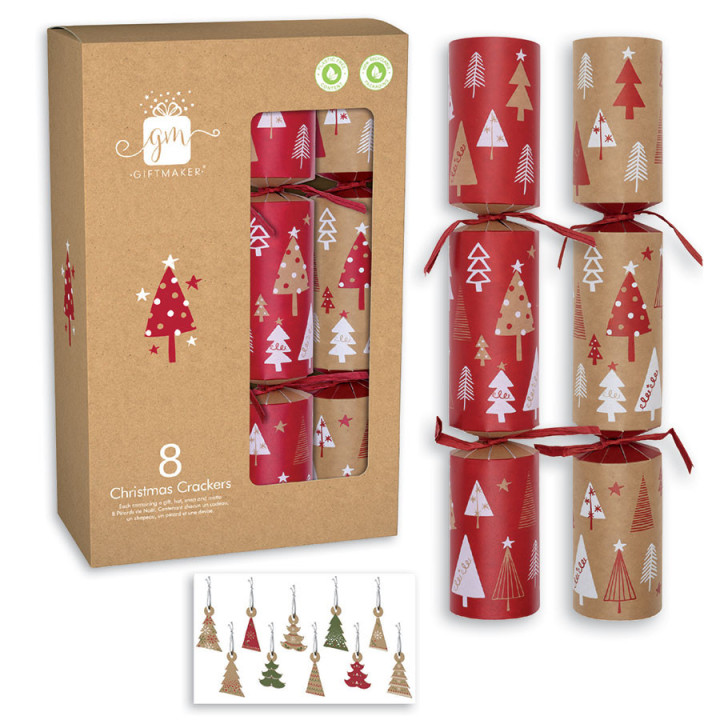 Party Crackers Giftmakers Kraft Trees x8