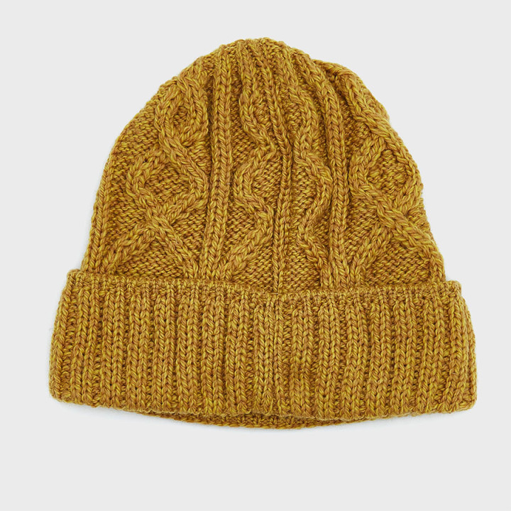 Bonnet Diamond Moutarde Aran Woollen Mills