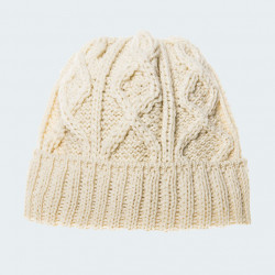 Aran Woollen Mills Ecru Diamond Beanie