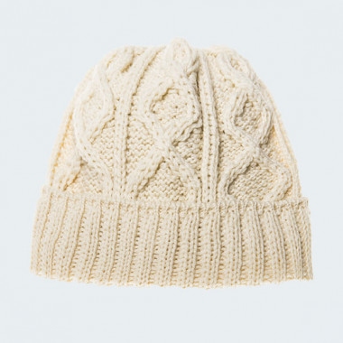 Aran Woollen Mills Ecru Diamond Beanie