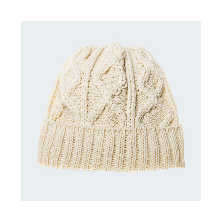 Aran Woollen Mills Ecru Diamond Beanie