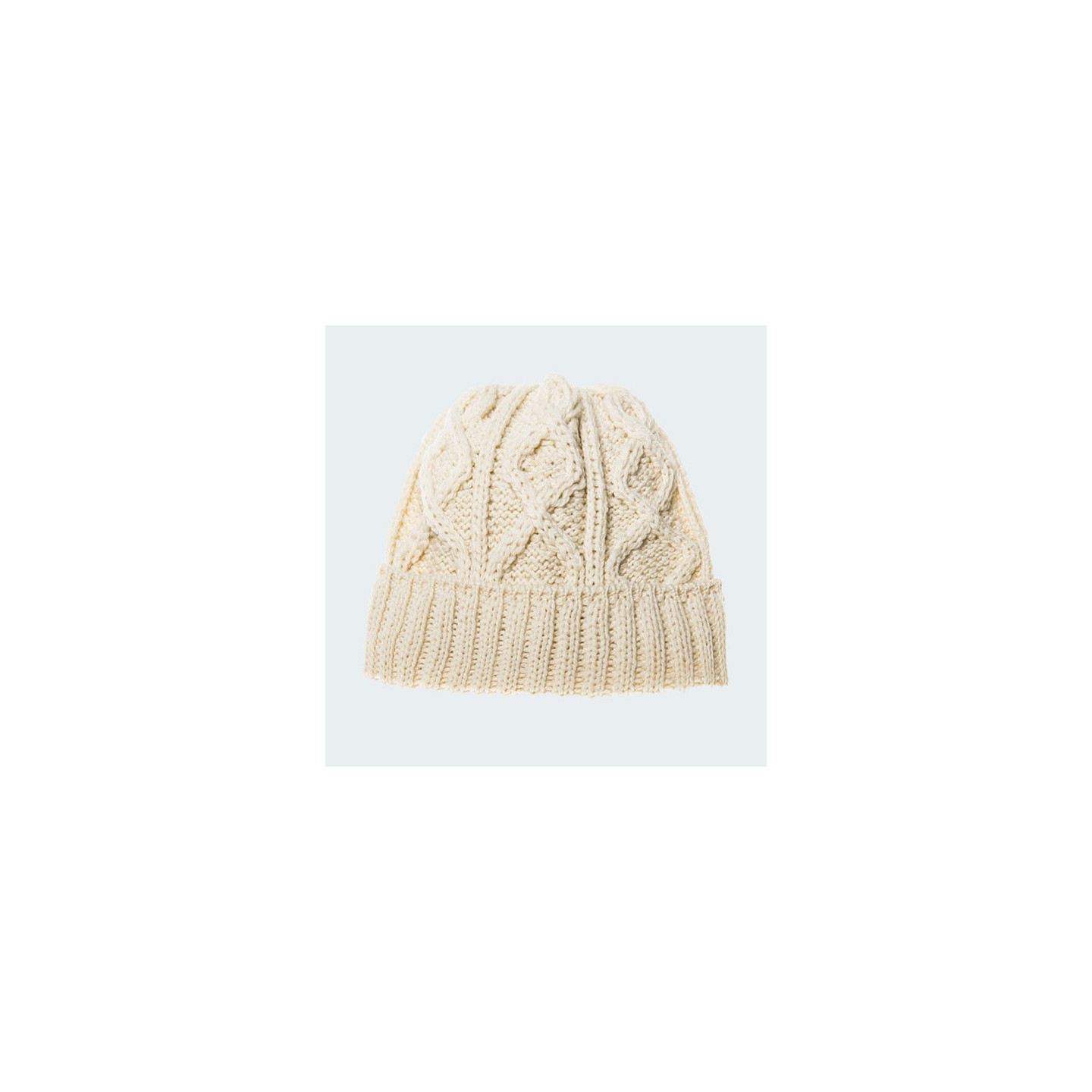 Aran Woollen Mills Ecru Diamond Beanie