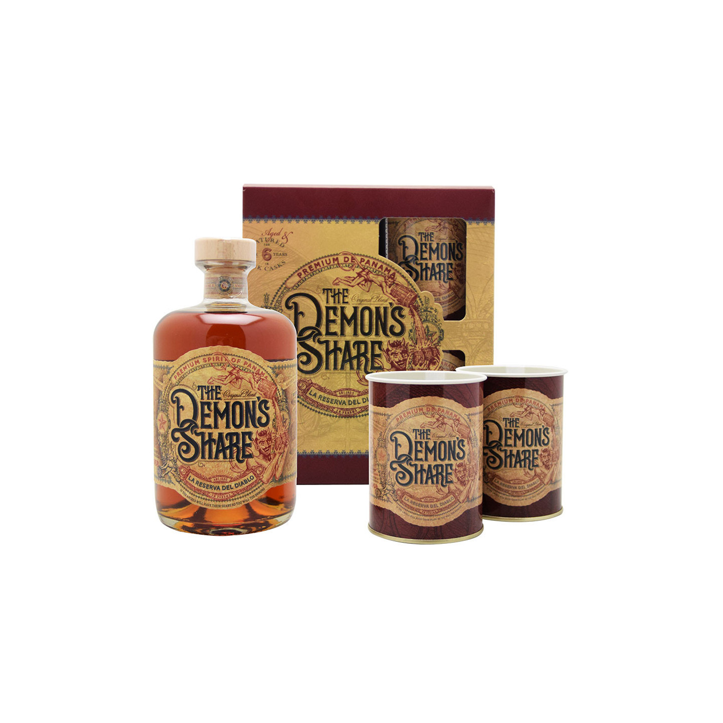 Coffret Demon's Share 6 ans 70cl 40° + 2 verres