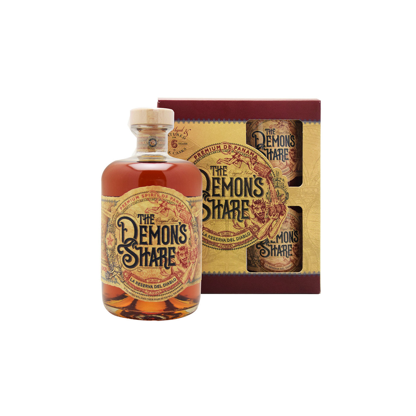 Coffret Demon's Share 6 ans 70cl 40° + 2 verres