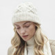 Aran Woollen Mills Ecru Diamond Beanie