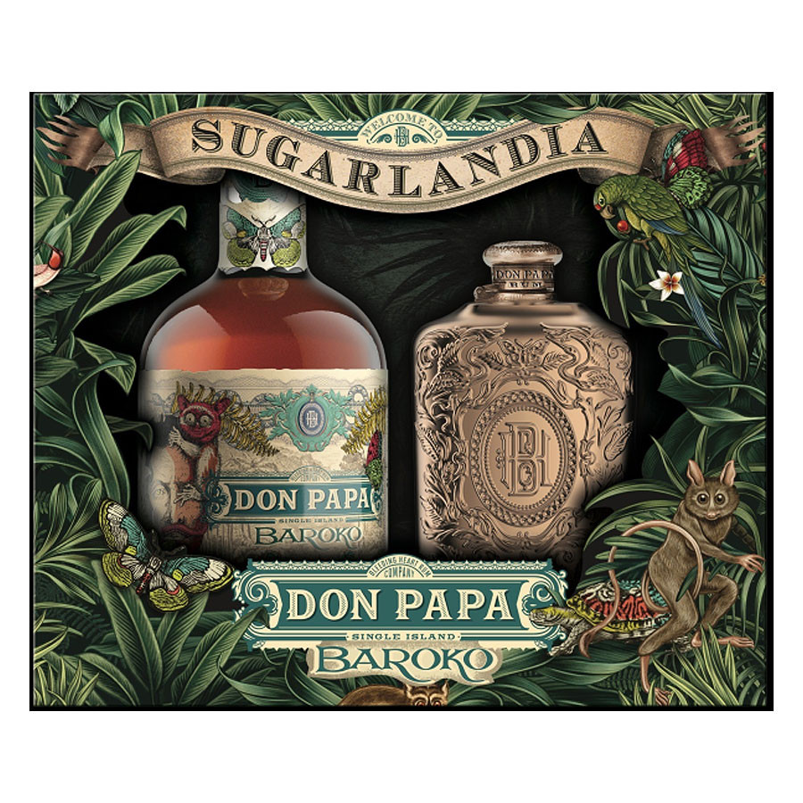 Don Papa Baroko + Flask Gift Box 70cl 40° Spiced Rum Le Comptoir Irlandais