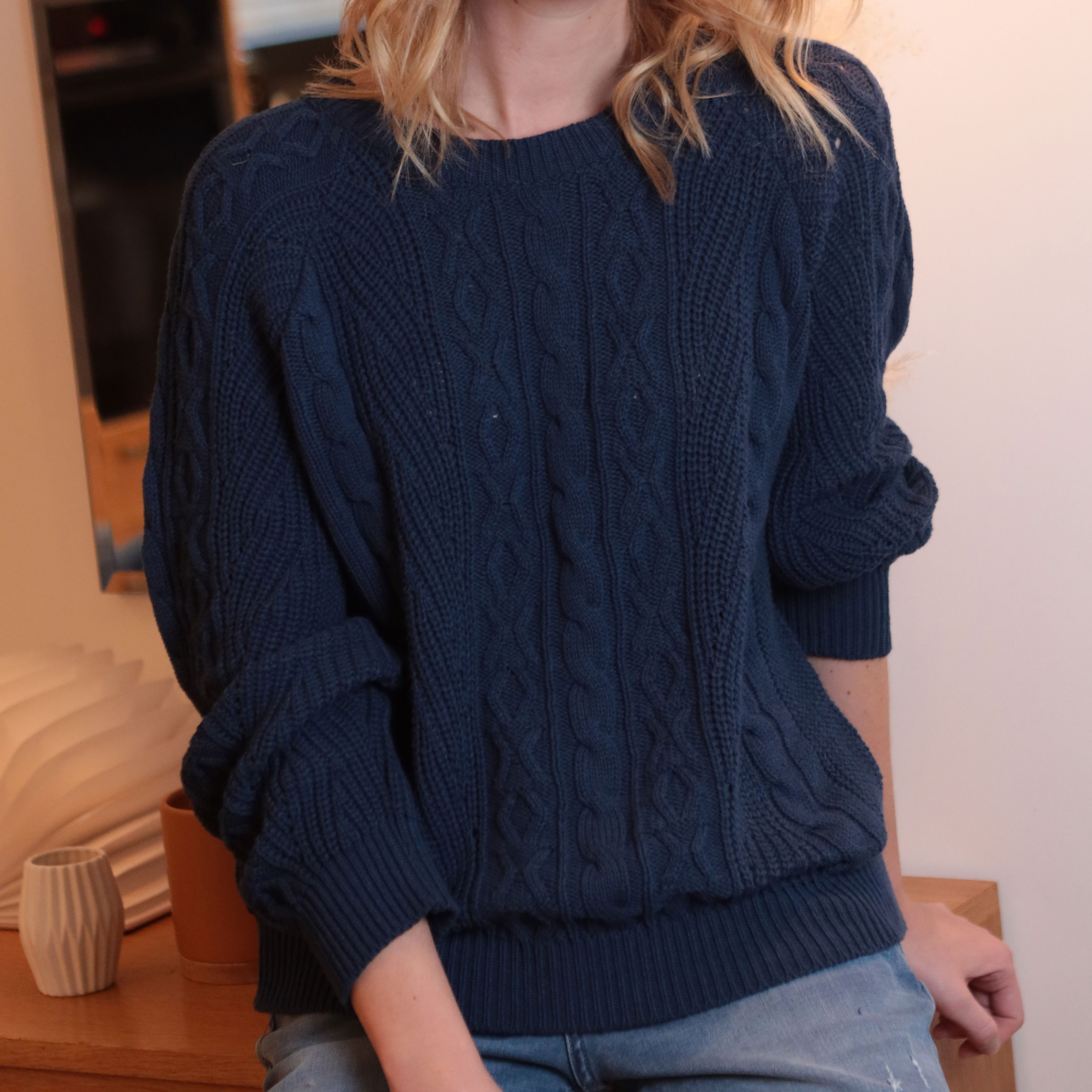 Out of Ireland Lisa Navy Blue Sweater - Sweaters - Le Comptoir Irlandais