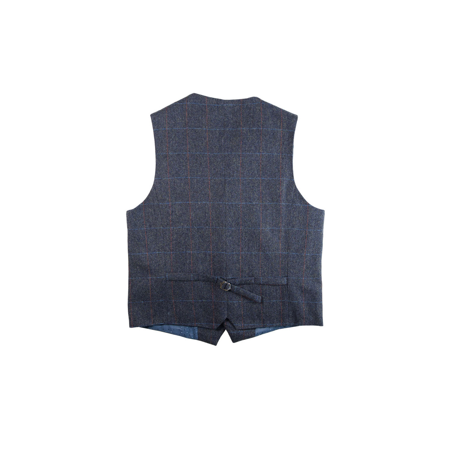 Gilet Laine Mélangée Carreaux Marine Emerald Isle Weaving