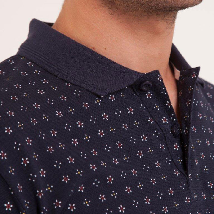 Polo Fleurs Marine Cambérabéro