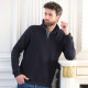 Pull au coloris uni bleu marine.