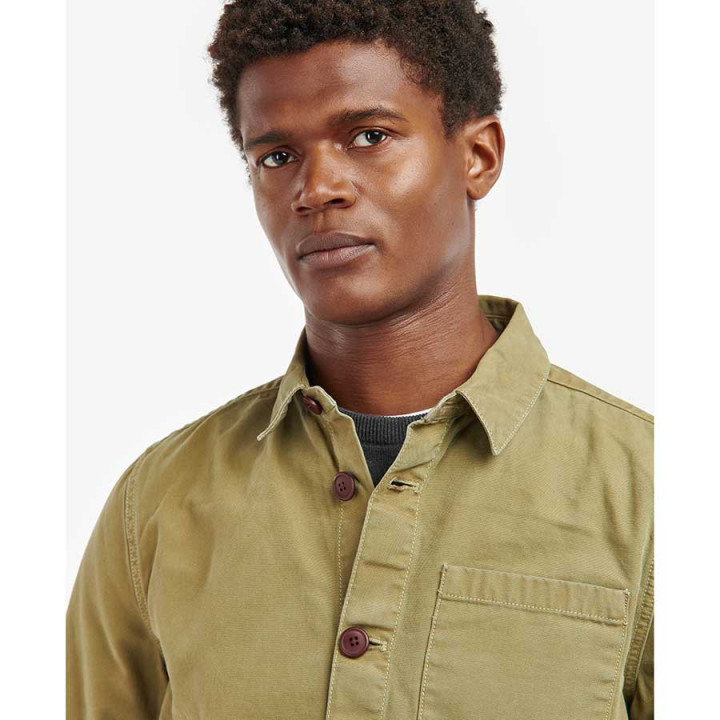 Barbour Olive Washed Bleached Overshirt