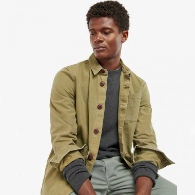 Barbour Olive Washed Bleached Overshirt