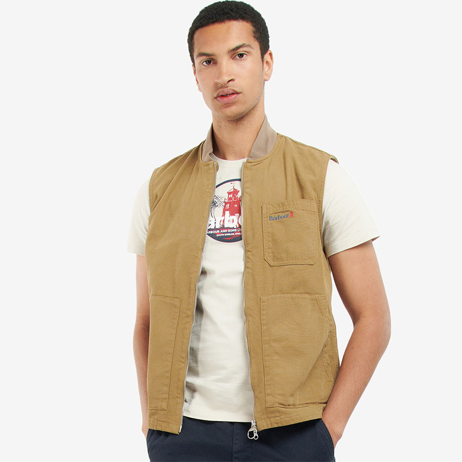 Barbour Tin Military Brown Gilet Jackets Le Comptoir Irlandais