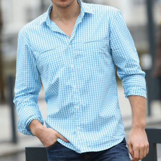 Out of Ireland Turquoise Gingham Check Shirt