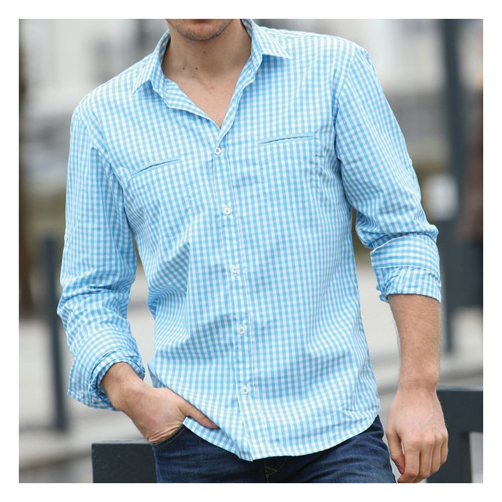Out of Ireland Turquoise Gingham Check Shirt