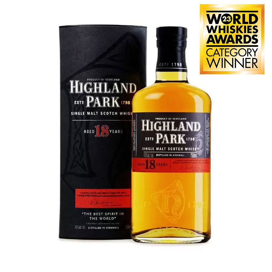 Highland Park 18 Years Old Single Malt Scotch Whisky 70 cl : :  Epicerie