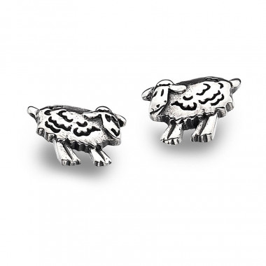 Silver sheep earrings discount
