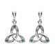 Boucles d'Oreilles Trinity Knot Vert Shanore