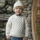 Aran Woollen Mills Child Supersoft Round Neck Ecru Sweater