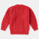 Aran Woollen Mills Child Supersoft Round Neck Red Sweater
