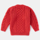 Pull Enfant Supersoft Col Rond Rouge Aran Woollen Mills