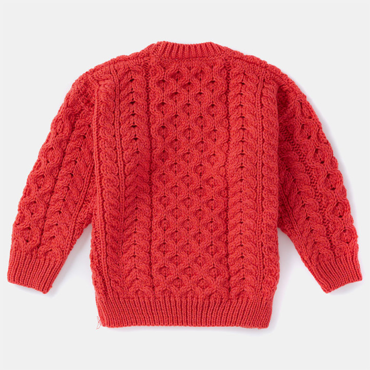 Aran Woollen Mills Child Supersoft Round Neck Red Sweater