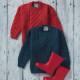 Pull Enfant Supersoft Col Rond Rouge Aran Woollen Mills