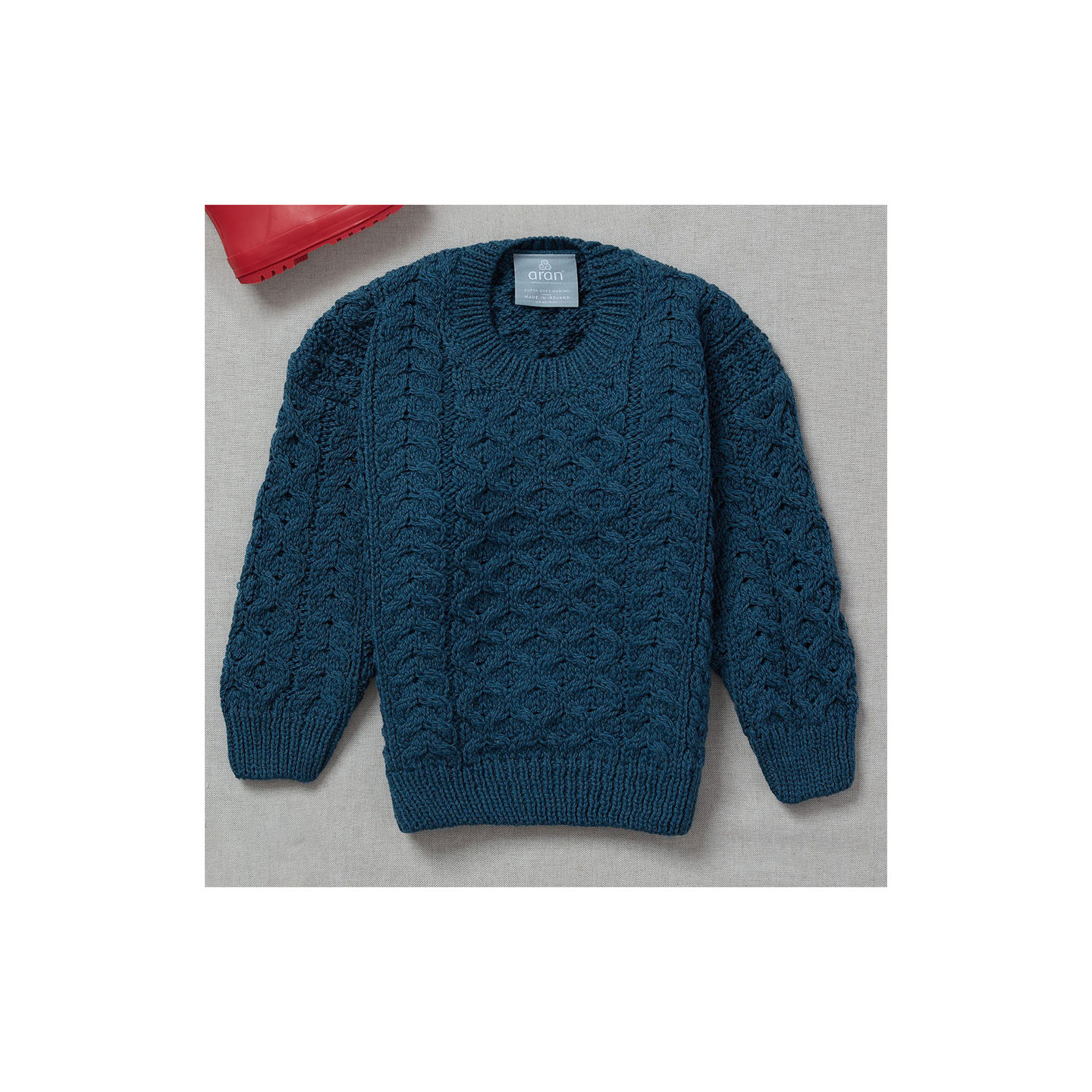 Pull en coton à col rond garçon bleu horizon | - GÉMO