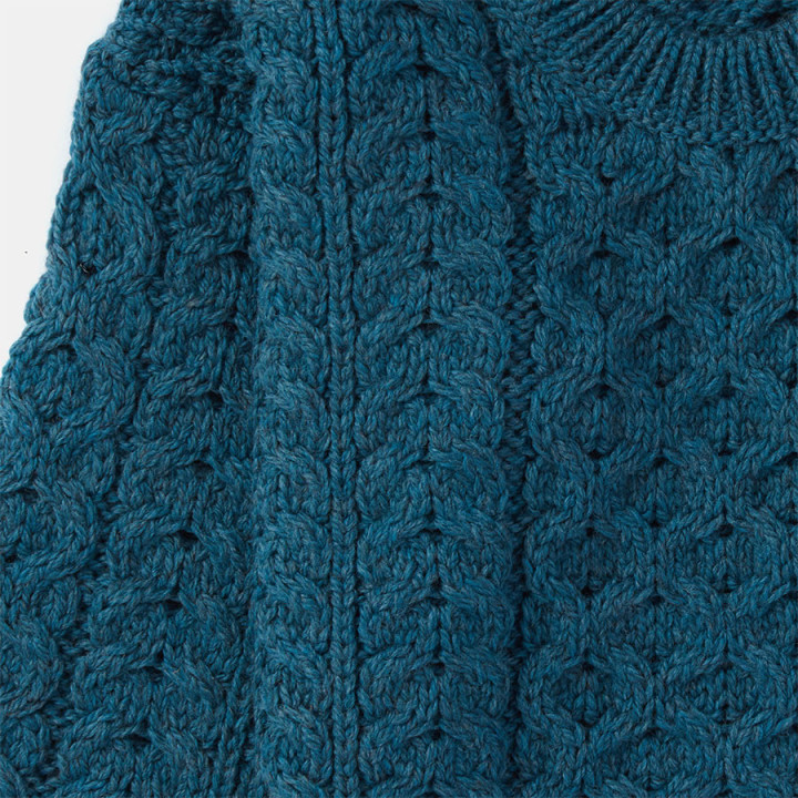 Aran Woollen Mills Child Supersoft Round Neck Blue Sweater