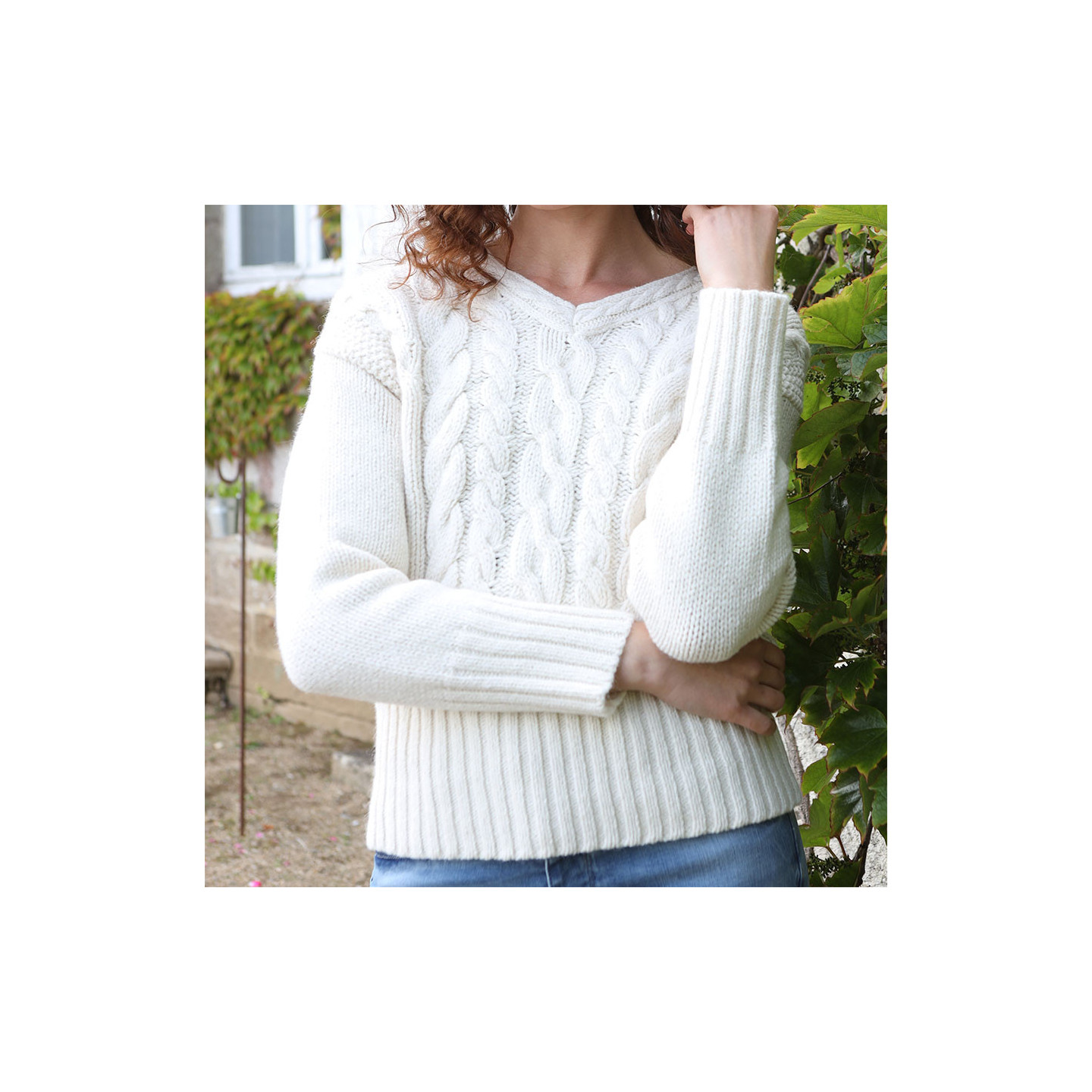 Pull Col Cheminée Ecru Inis Crafts - Le Comptoir Irlandais