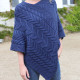 Twisted Midnight Blue Supersoft Poncho Aran Woollen Mills