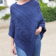 Poncho Supersoft Torsades Bleu Nuit Aran Woollen Mills