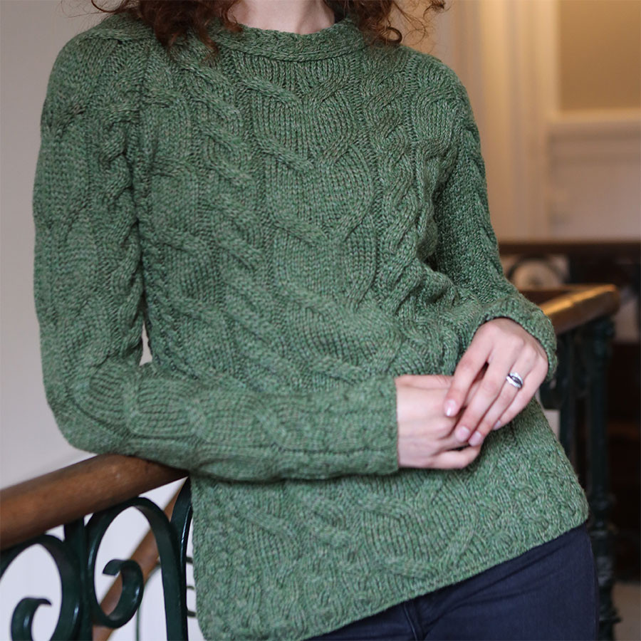 Pull en online laine vert