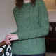 Aran Woollen Mills Cable-knit Crew Neck Green Sweater