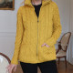 Aran Woollen Mills Golden Yellow Zipped Cardigan