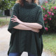 Aran Woollen Mills Dark Green Roll Neck Supersoft Poncho