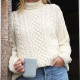 Aran Woolen Mills Ecru Turtleneck Sweater