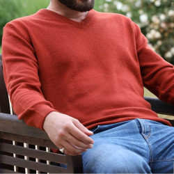 Best Yarn Brick V-neck Sweater