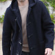 London Tradition Navy Houndstooth Duffle coat