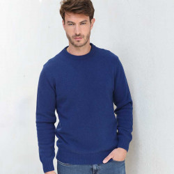 Celtic Alliance Round Neck Blue Extra Fine Wool Sweater
