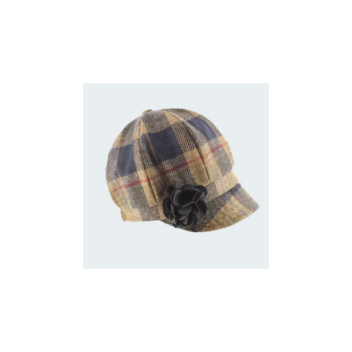 Mucros Weavers Navy and Camel Irish Tweed Cap