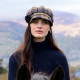 Casquette Irlandaise Tweed Marine et Camel Mucros Weavers